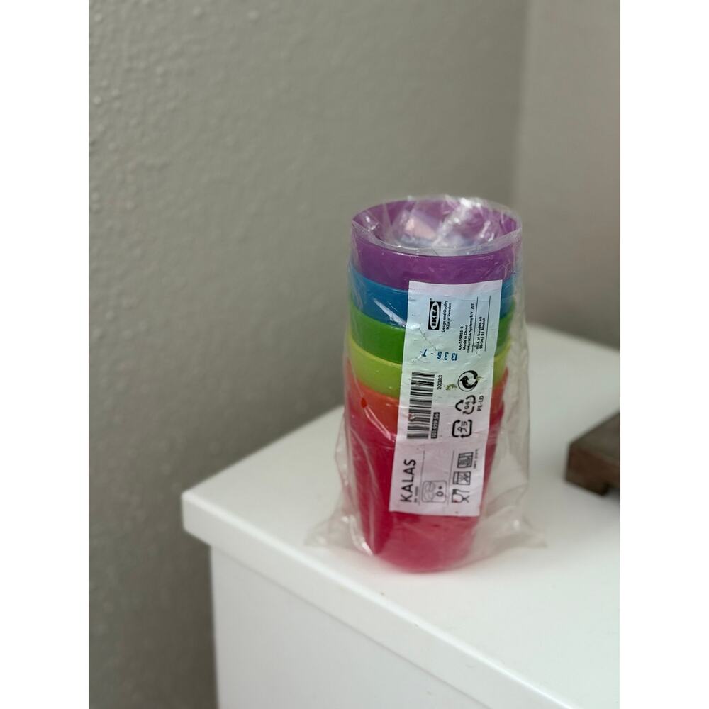 IKEA KALAS Multicolor Kids Plastic Cup Set Opened Never Used BPA Free